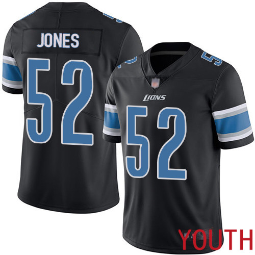 Detroit Lions Limited Black Youth Christian Jones Jersey NFL Football #52 Rush Vapor Untouchable